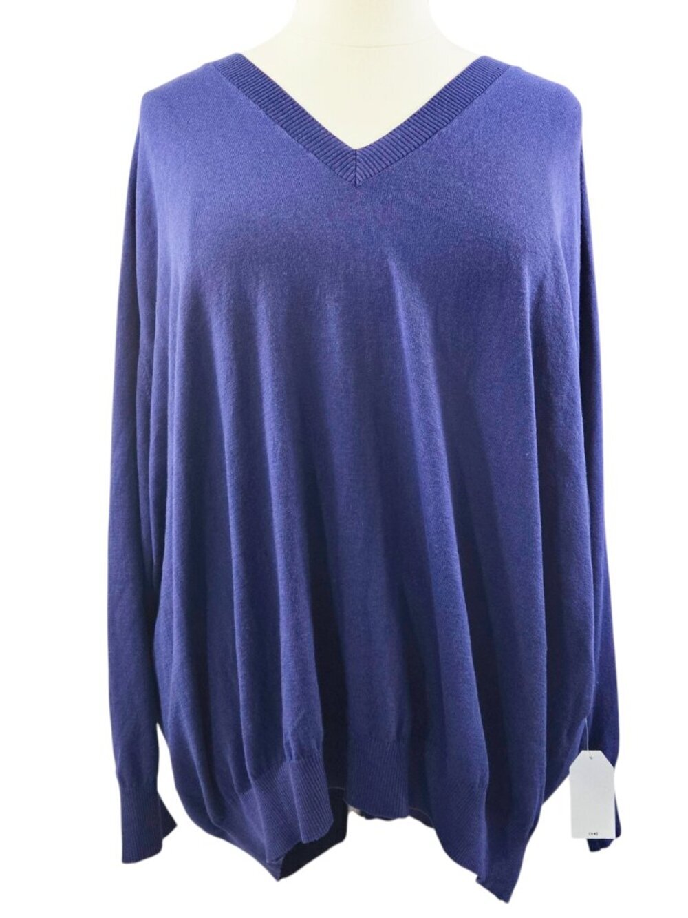 Universal Standard NWT Blue Violet Dark Periwinkle V-Neck Raglan Sleeve Sweater